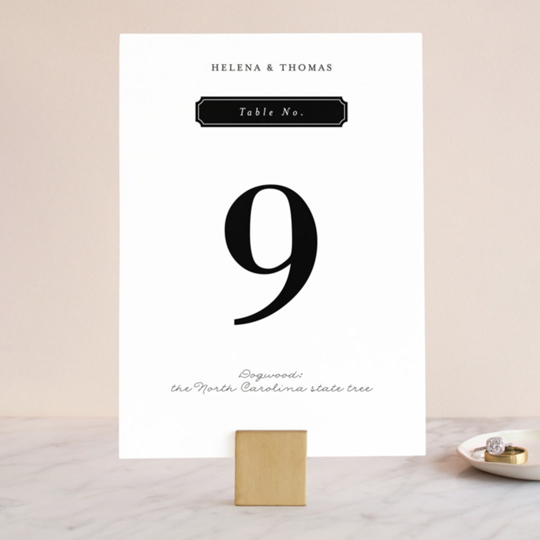 "Helena" - Table Numbers in Quartz by 2birdstone - Front