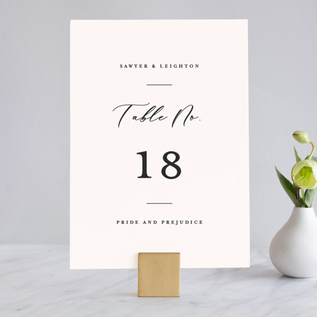 "Eternal" - Table Numbers in Ecru by Carly Reed Walker - Front