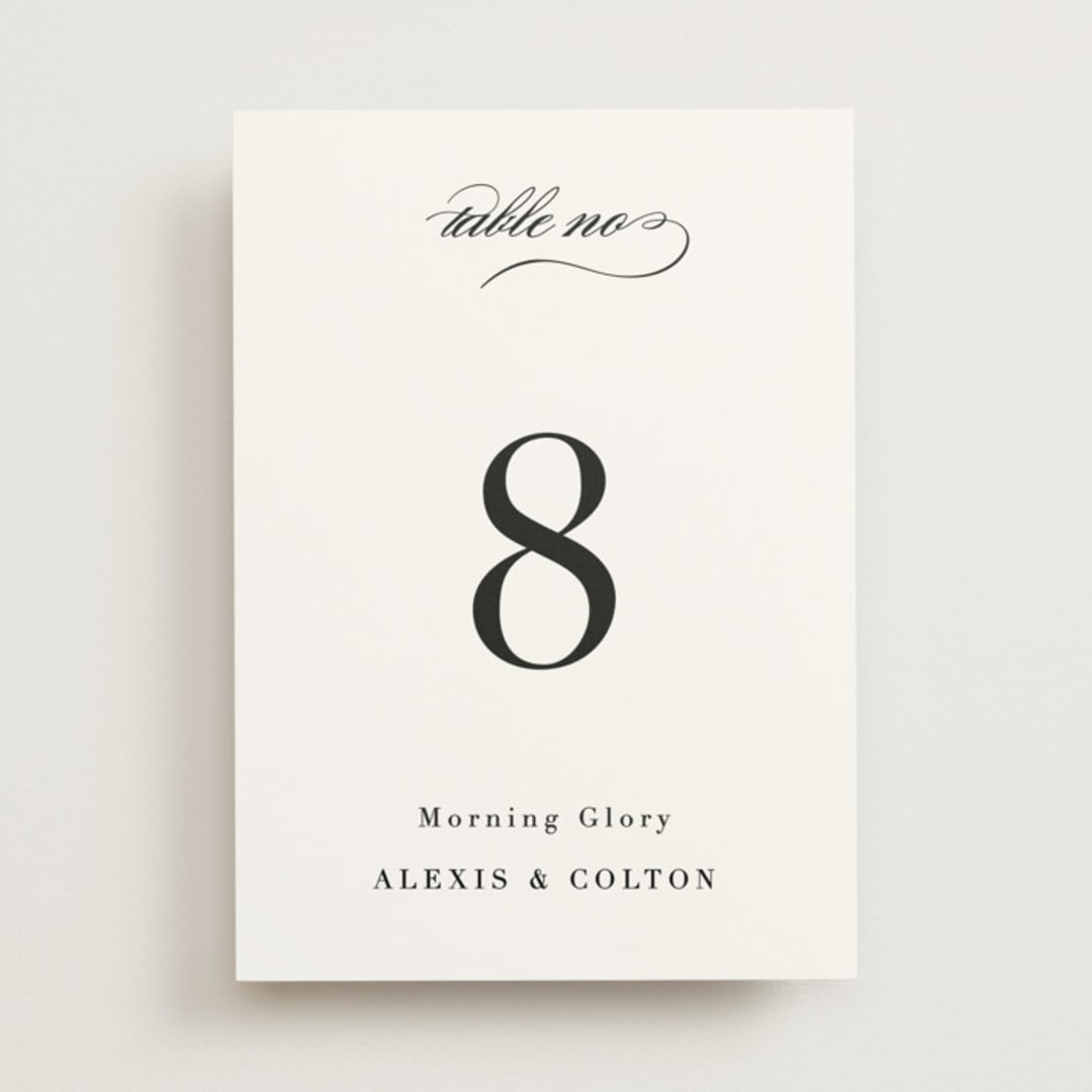 "Charming" - Table Numbers in Pearl by AK Graphics - Front