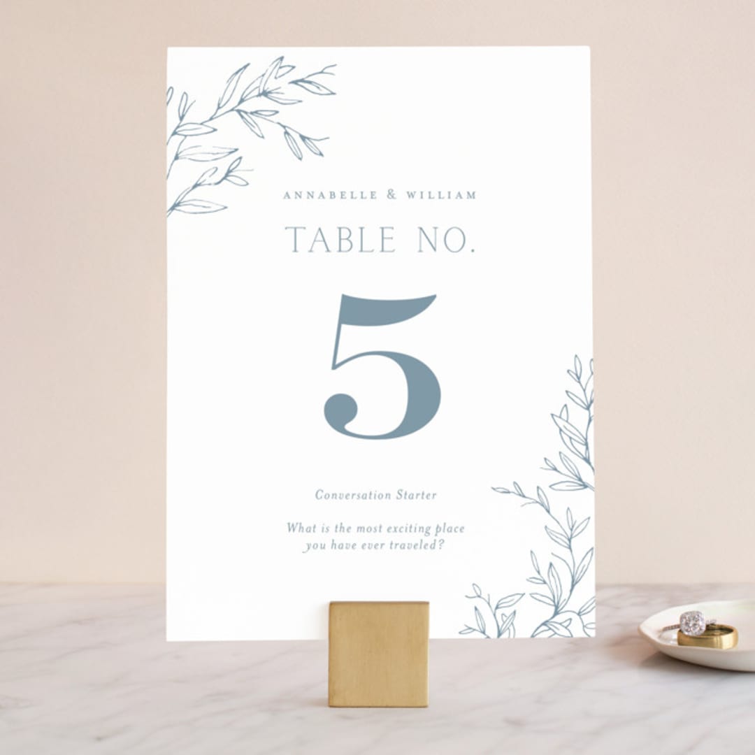 "Love Beyond Measure" - Table Numbers in Mineral by Oscar and Emma - Karly Depew - Front