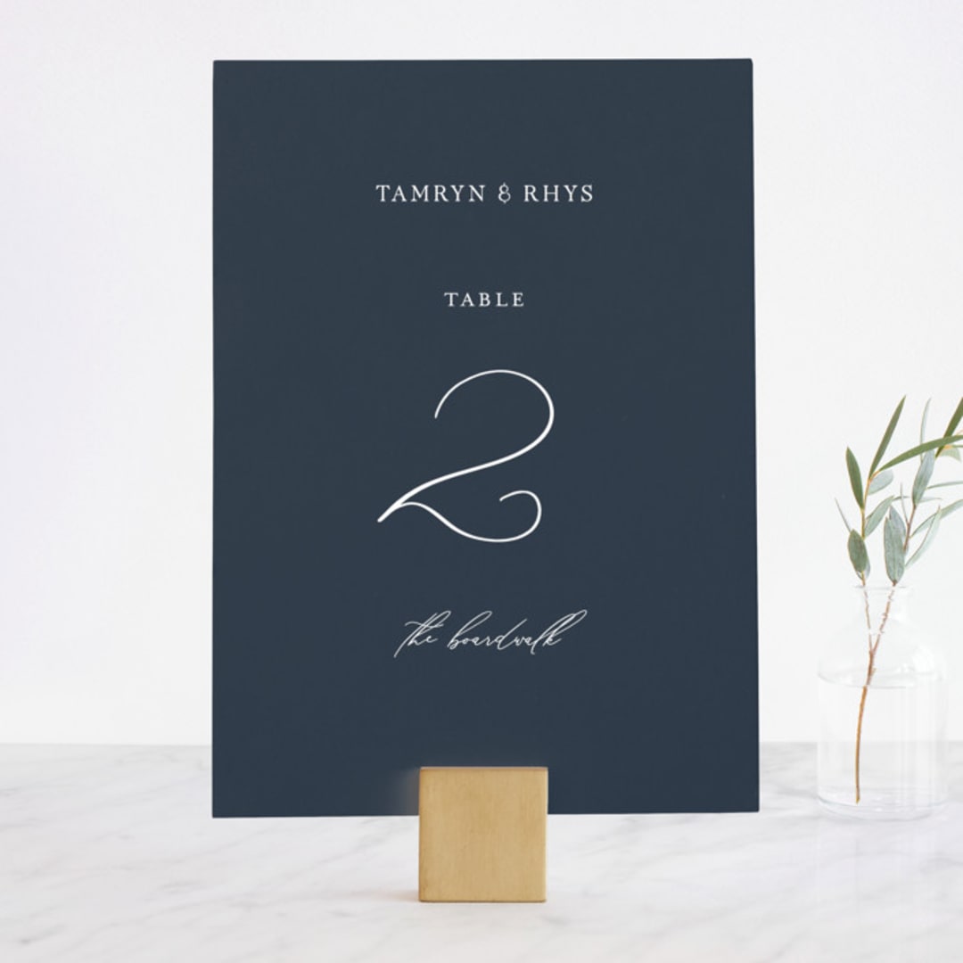 "Waltz" - Table Numbers in Nightfall by Jula Paper Co. - Front