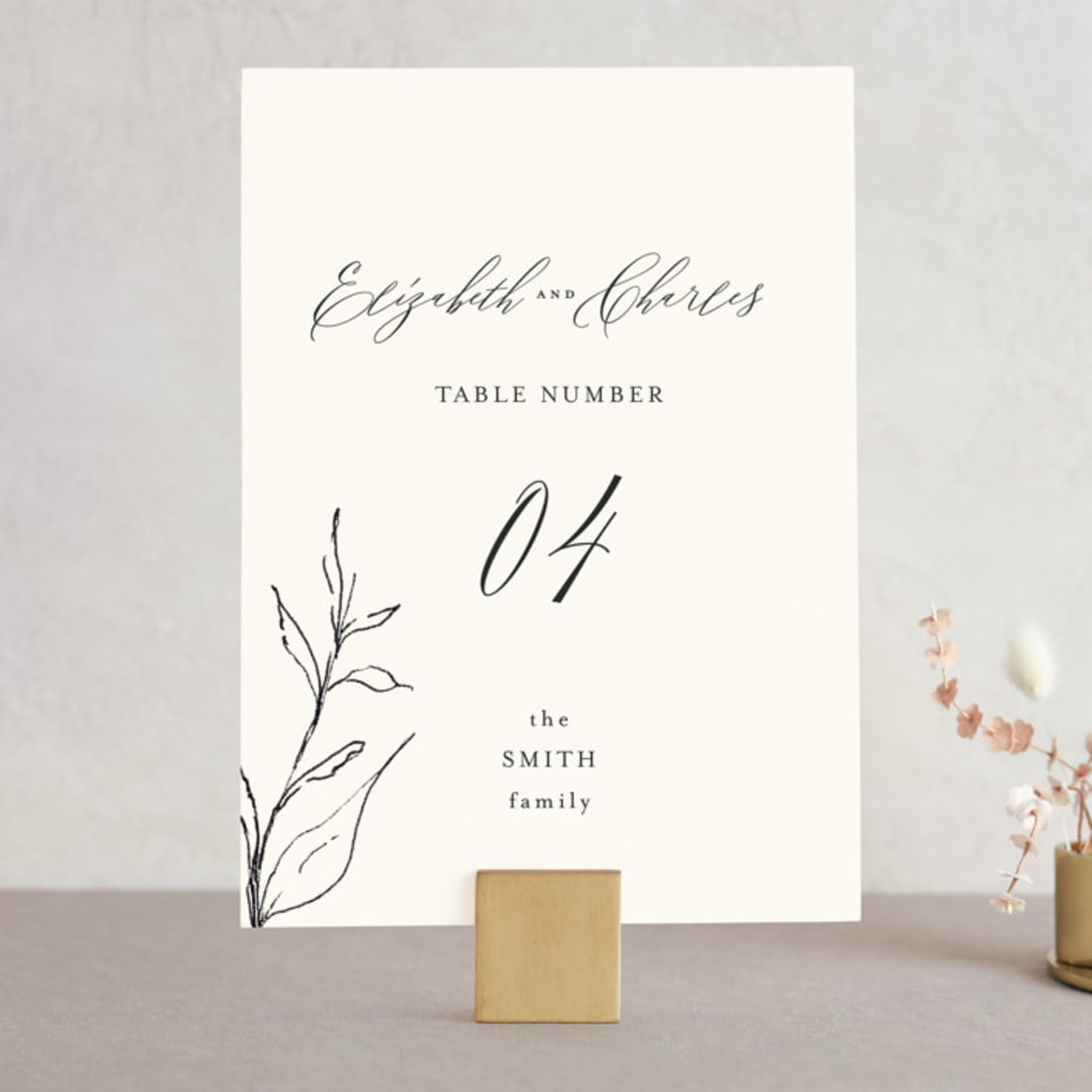 "Elysium" - Table Numbers in Linen by Design Lotus - Front