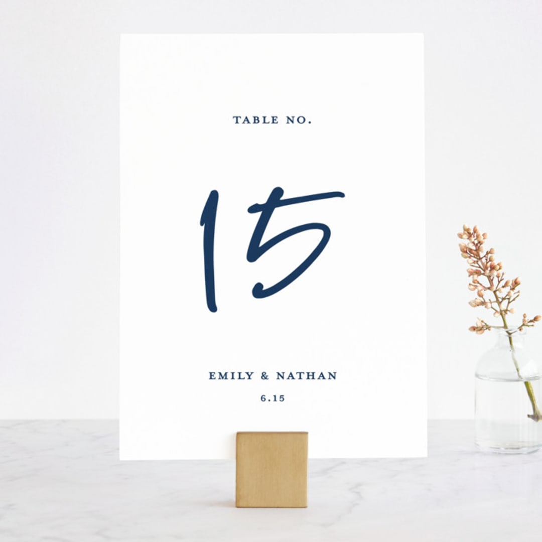 "Semi Formal" - Table Numbers in Navy by Kerry Doyle - Front