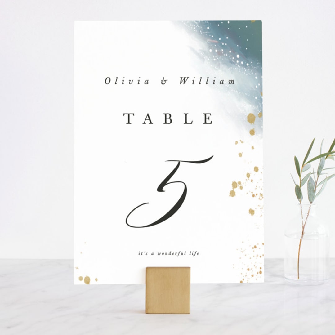 "Ethereal Dust" - Table Numbers in Topaz by Hannah Williams - Front