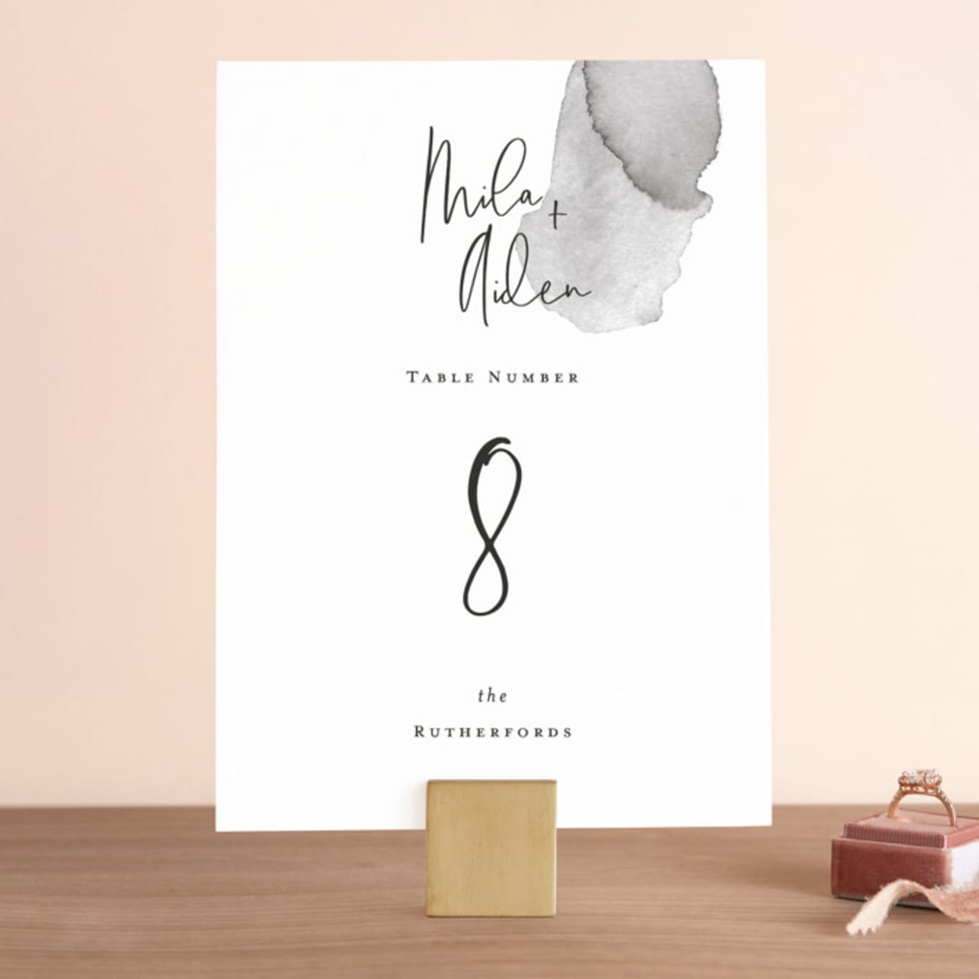 "Moxie" - Table Numbers in Ink by Design Lotus - Front