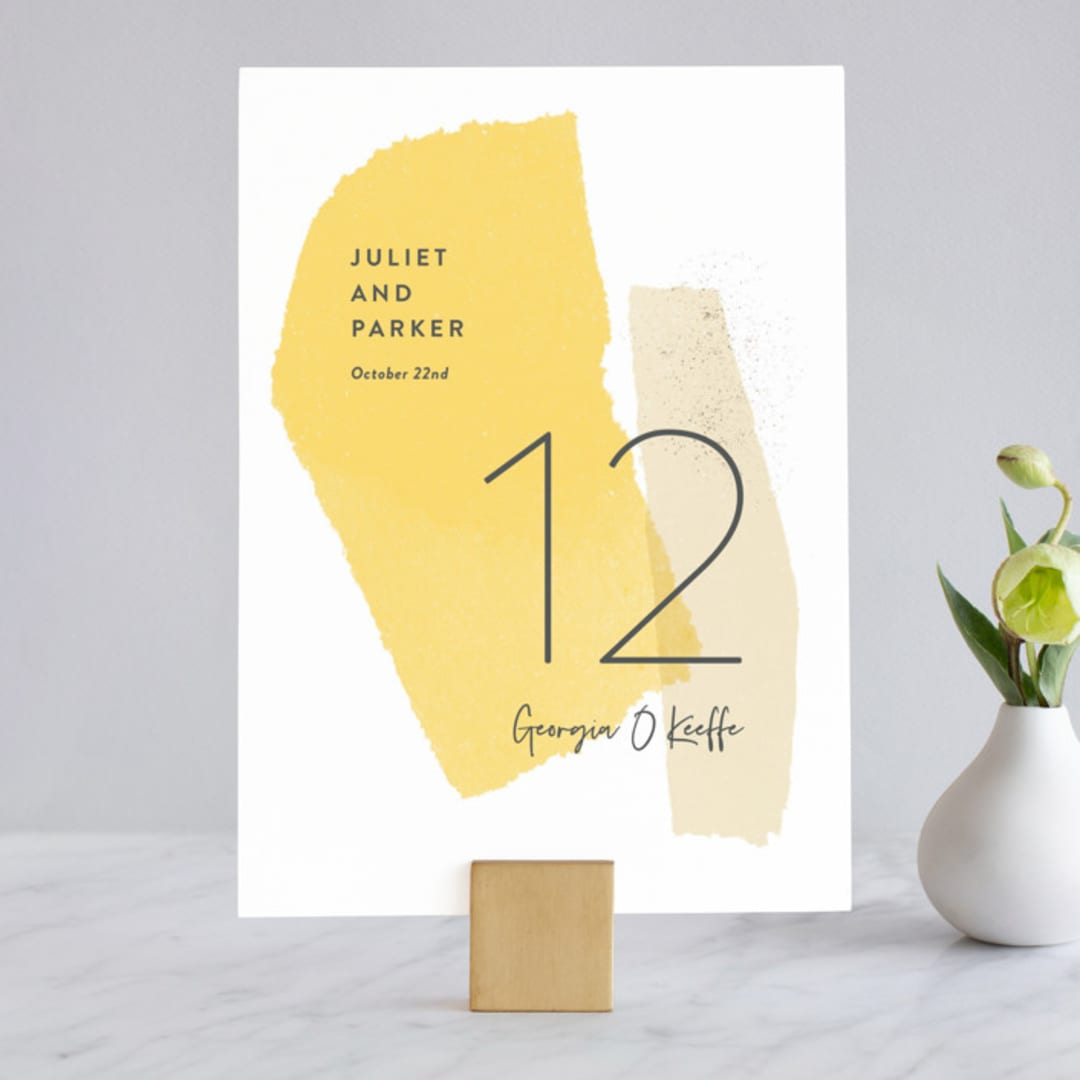 "Collage" - Table Numbers in Golden Rod by Ann Gardner - Front