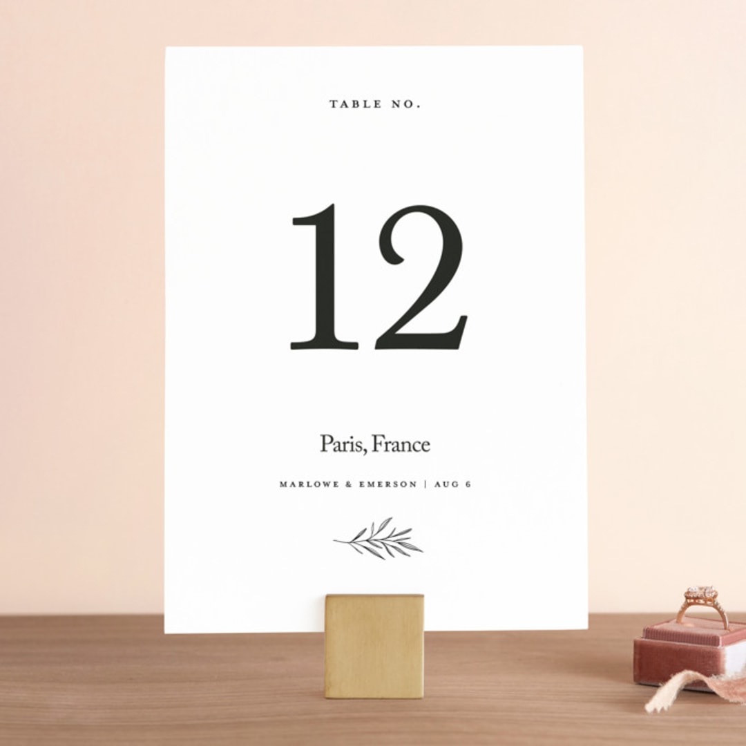 "Marlowe" - Table Numbers in Classy White by Kelly Schmidt - Front