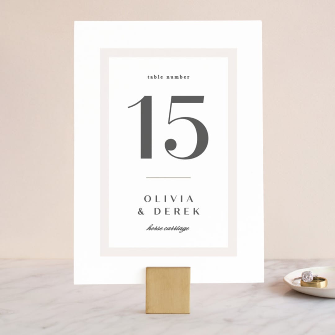 "Photographed" - Table Numbers in Ecru by Creo Study - Front