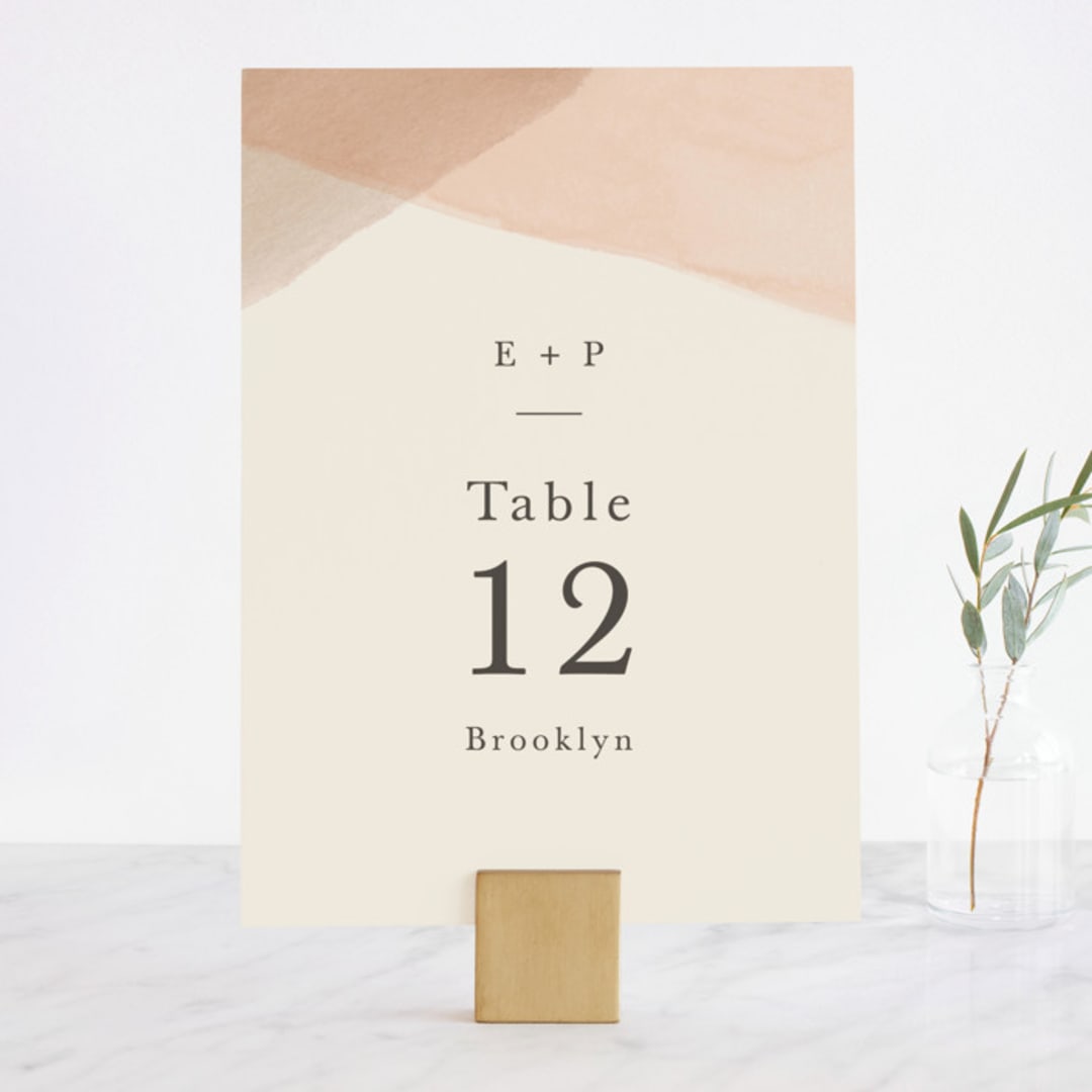 "Desert Wash" - Table Numbers in Peach by Amy Kross - Front