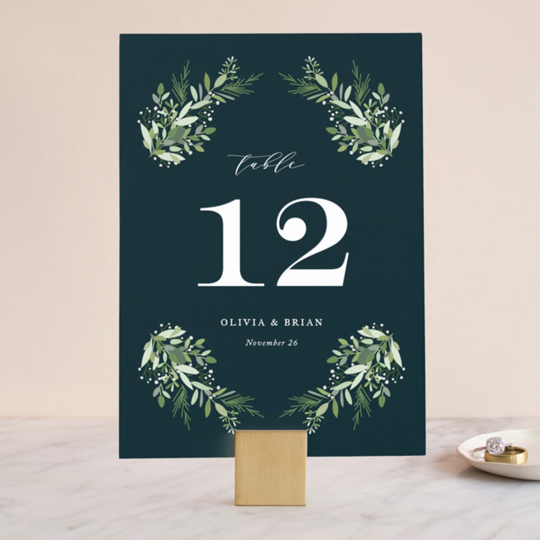 "Fresh Greenery" - Table Numbers in Mystic Forest by Jennifer Postorino - Front