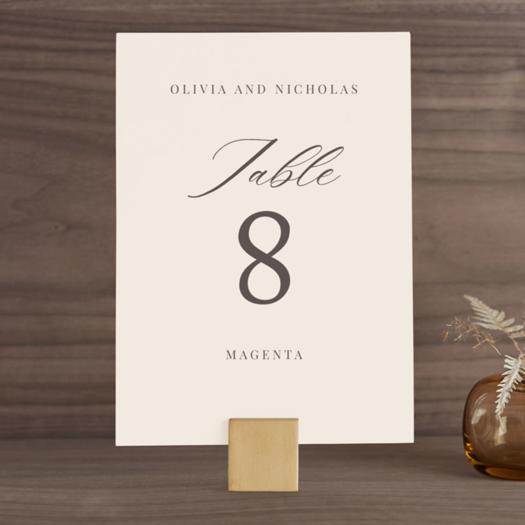 "Leafy Branch" - Table Numbers in Latte by Katherine Moynagh - Front
