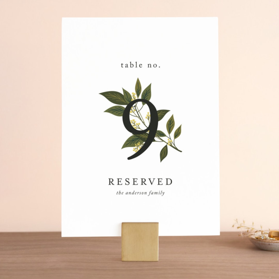 "Conservatory" - Table Numbers in Honeysuckle by Jennifer Postorino - Front