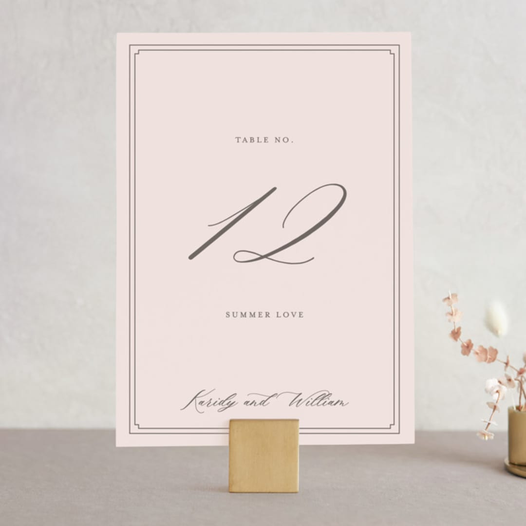 "set in stone" - Table Numbers in Dusty Rose by Mansi Verma - Front