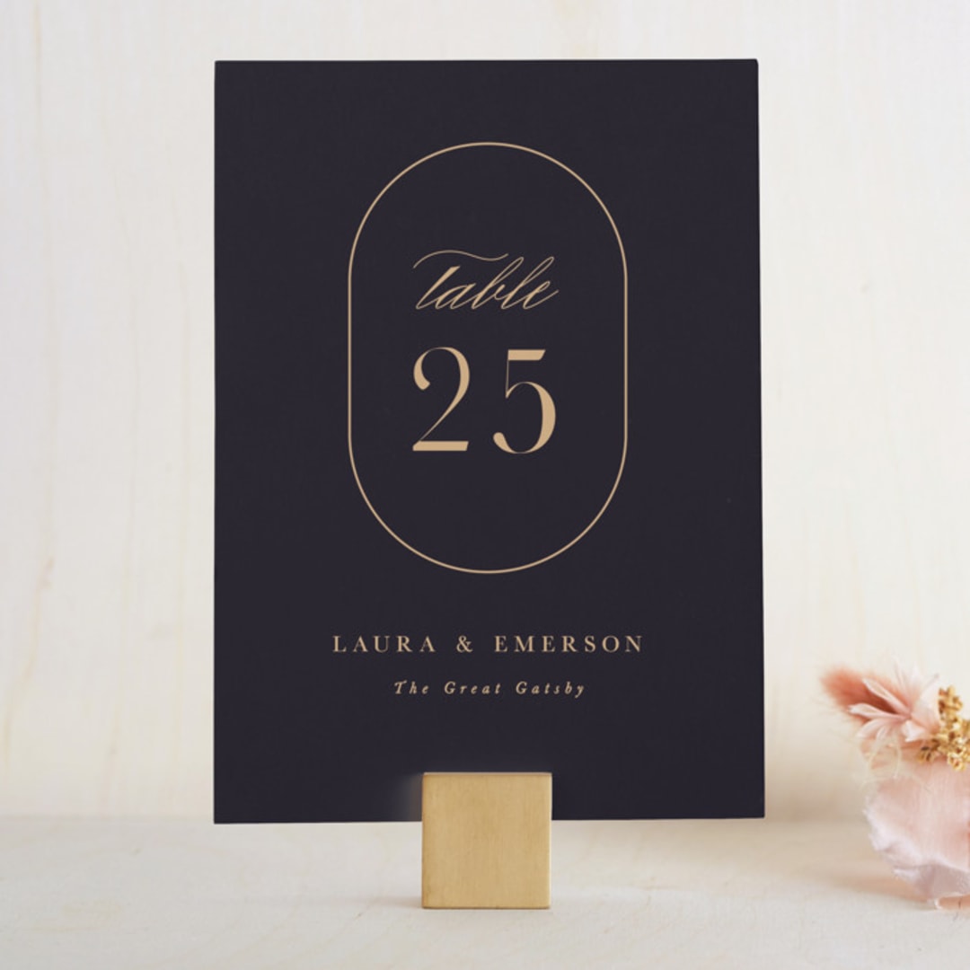 "Monogram a la Mode" - Table Numbers in Midnight by Hooray Creative - Front