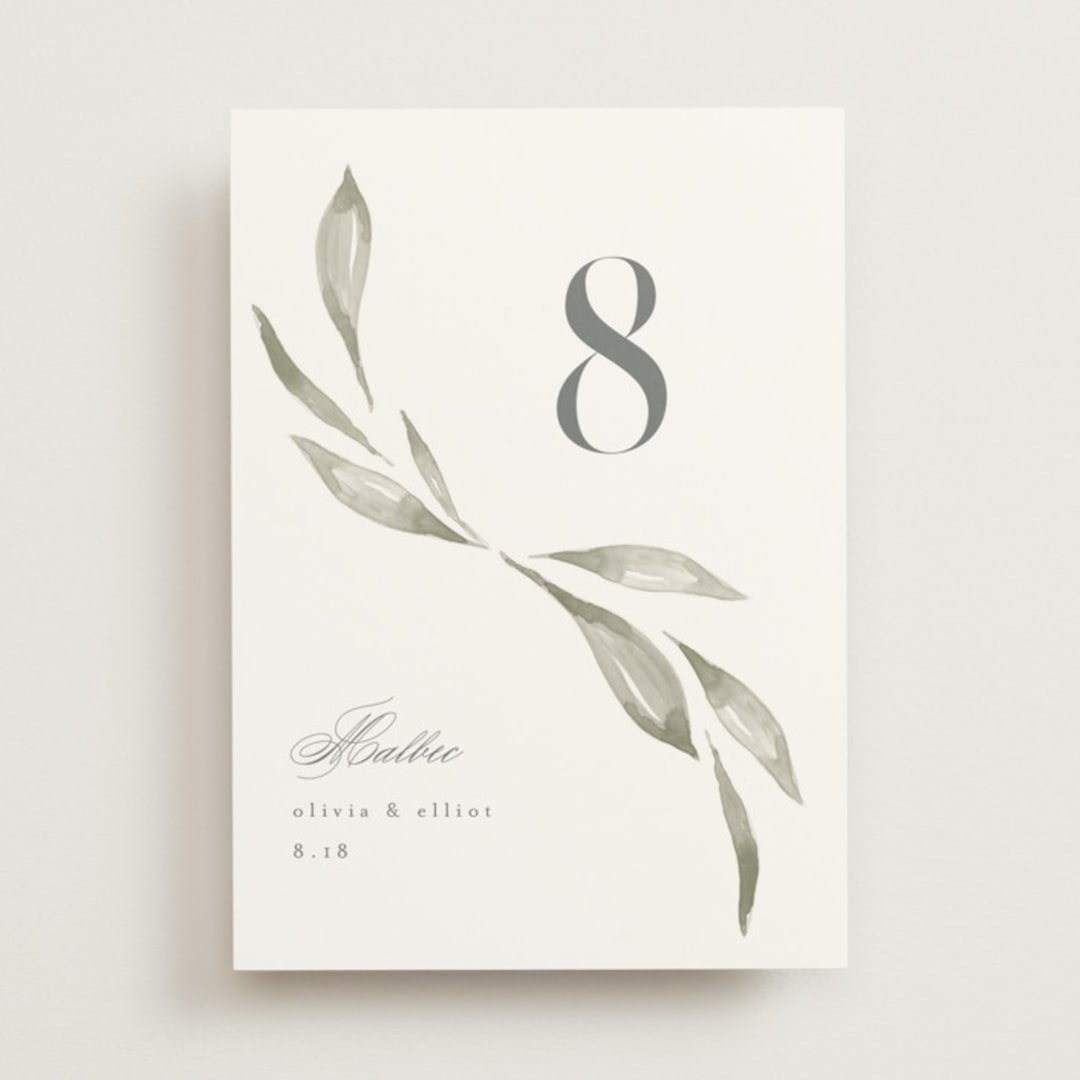 "Whispered Leaves" - Table Numbers in Leaf by Kristie Kern - Front