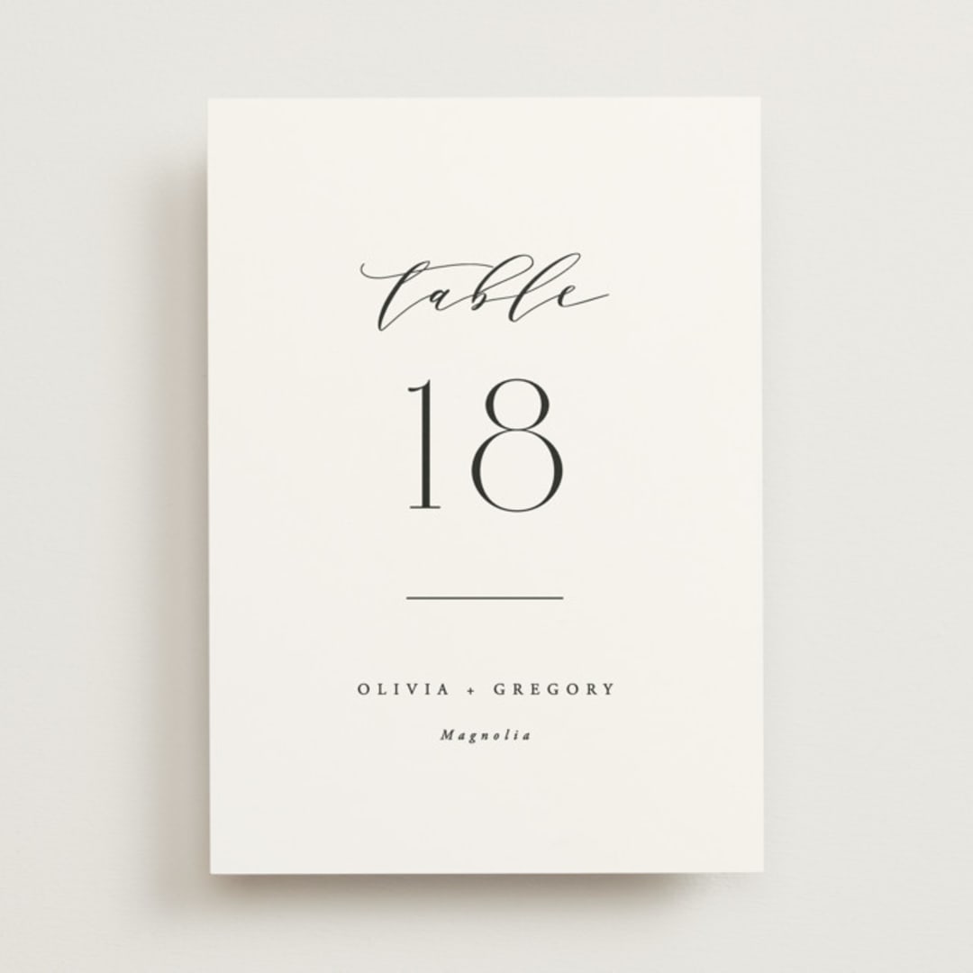 "Classy Type" - Table Numbers in Lily by Hooray Creative - Front