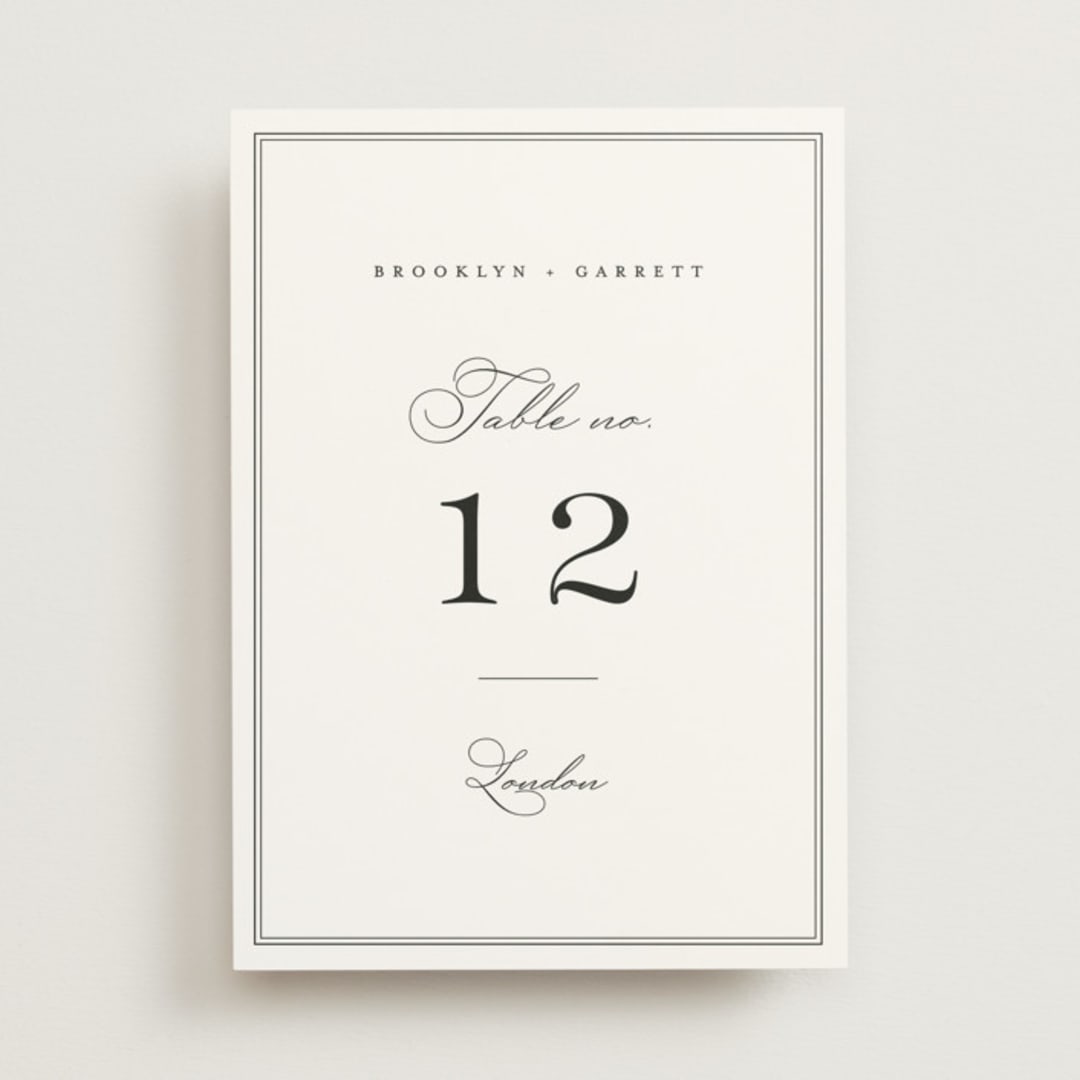 "Overlapping" - Table Numbers in Noir by Amy Kross - Front