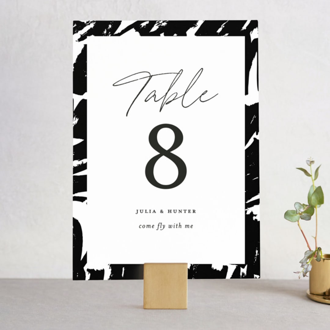 "Landscape" - Table Numbers in Black Tie by Laura Hamm - Front