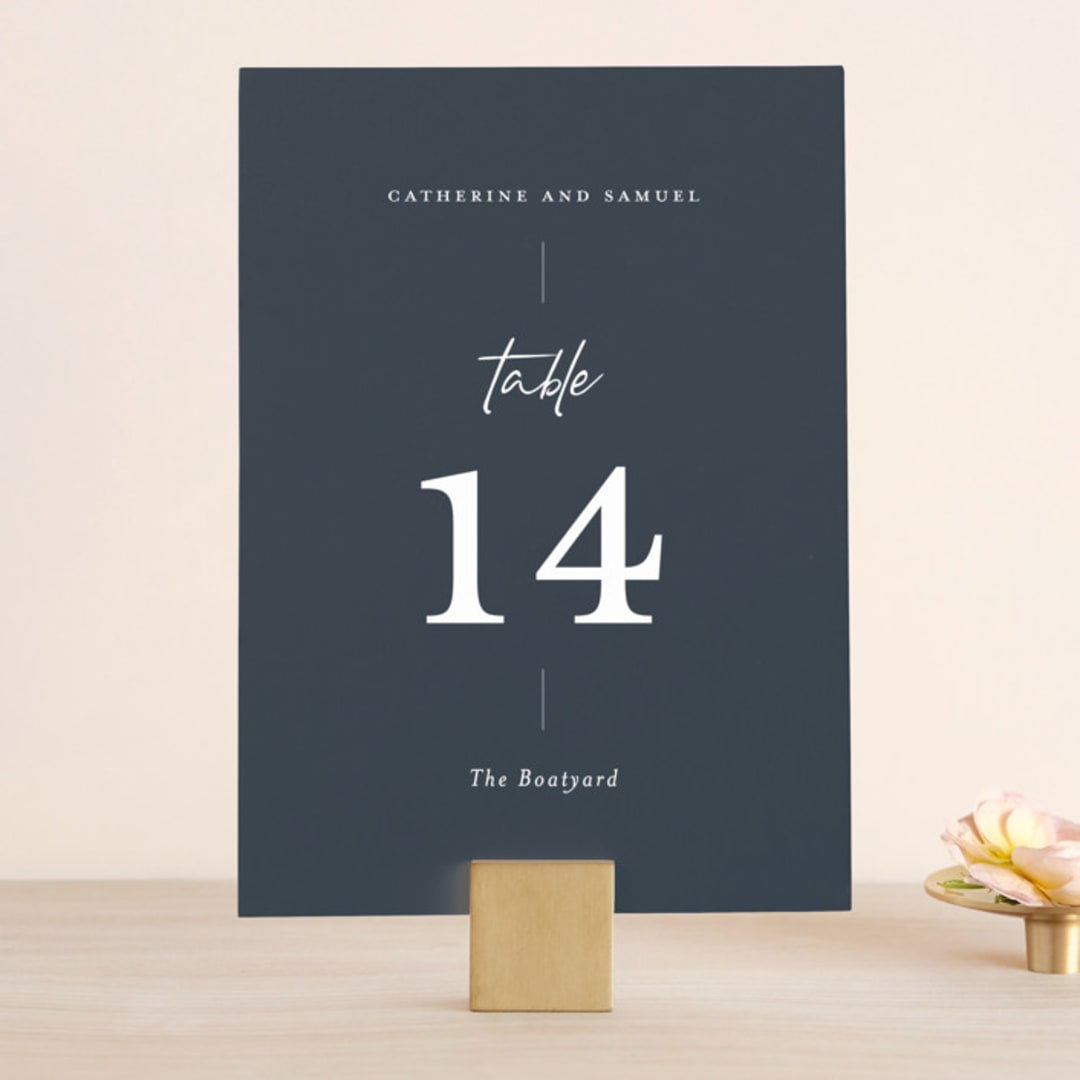 "Proposal" - Table Numbers in Marine by Sandra Picco Design - Front