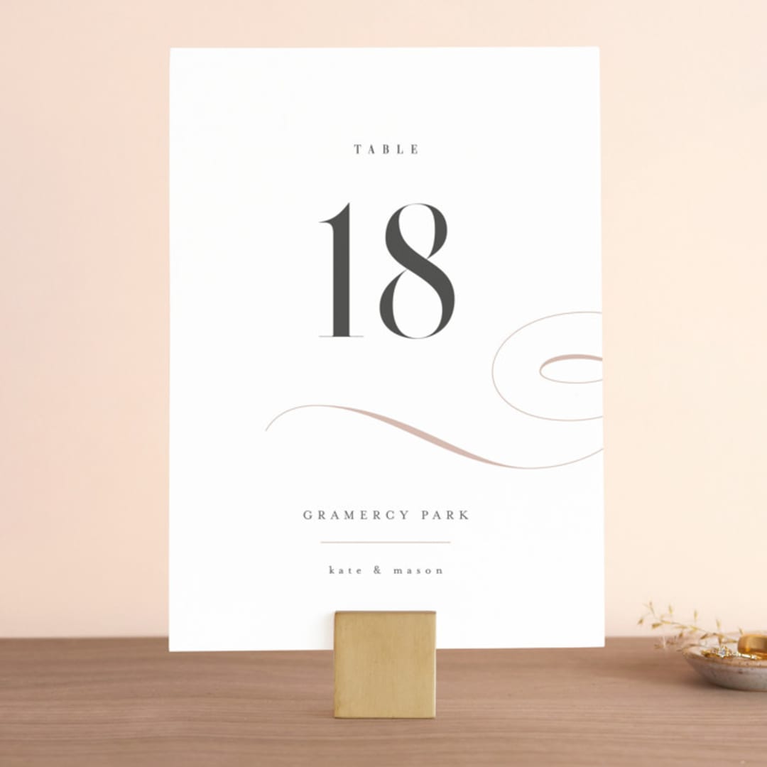 "Foundry" - Table Numbers in Rose Quartz by Kristie Kern - Front