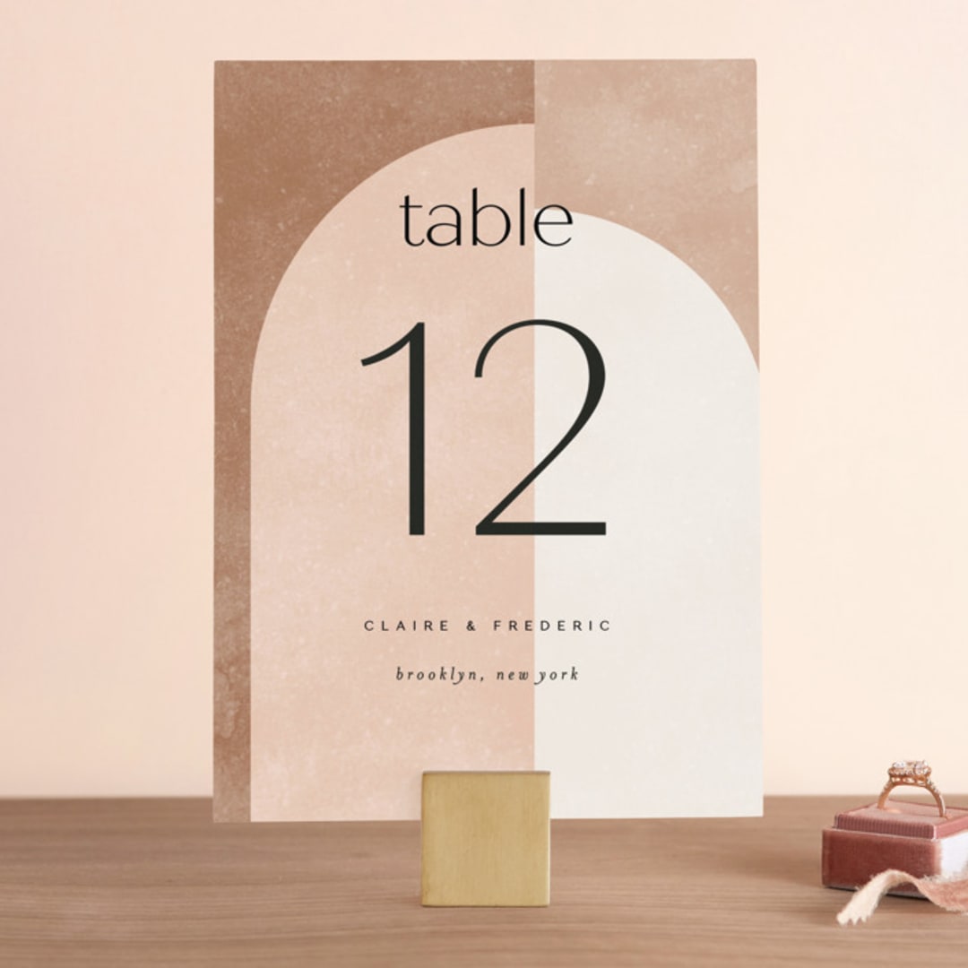 "Arches" - Table Numbers in Terracotta by Kelly Schmidt - Front