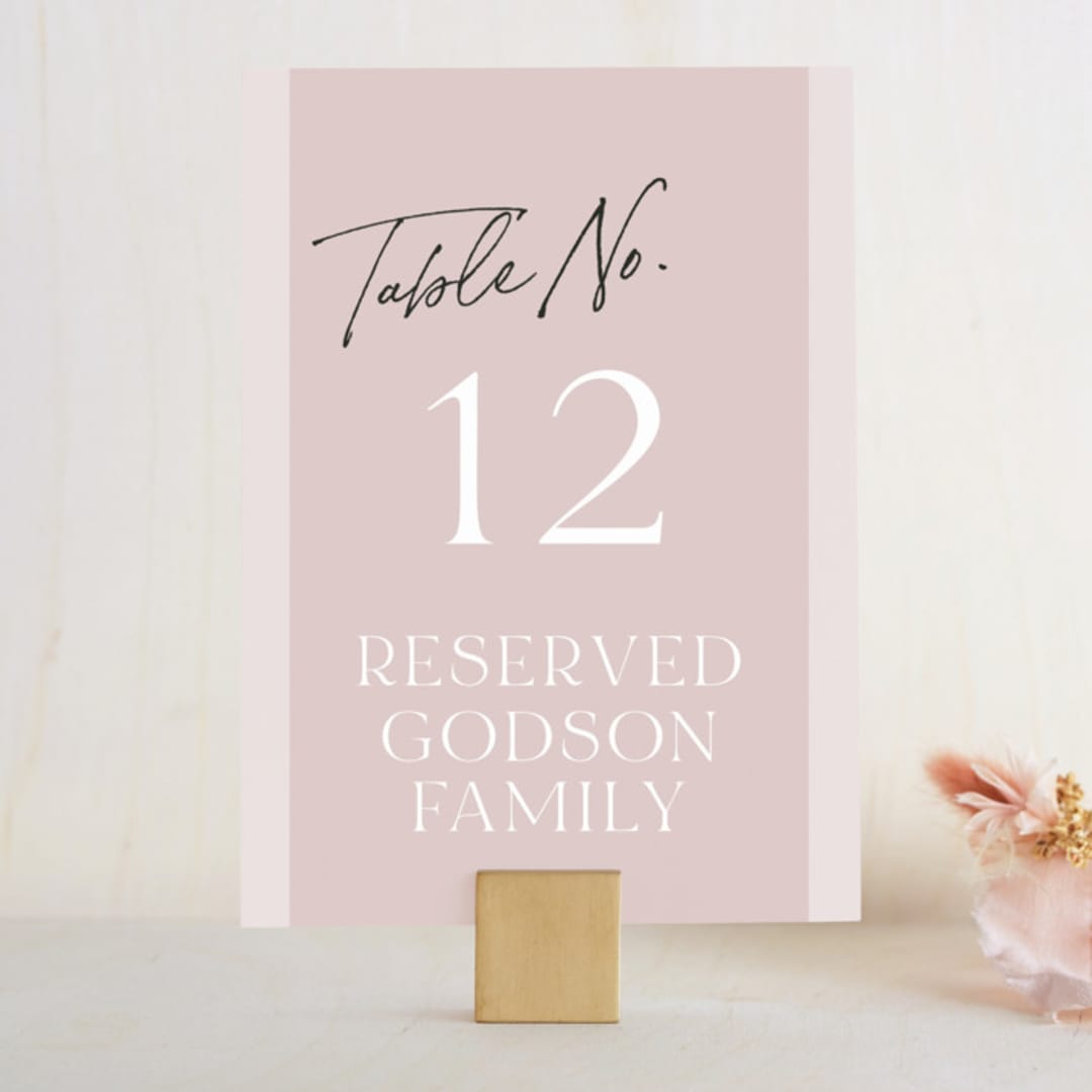 "Marry You" - Table Numbers in Blush by Design Lotus - Front