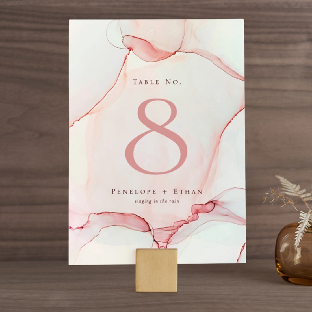 "opalescent" - Table Numbers in Chalcedony by Erin Deegan - Front