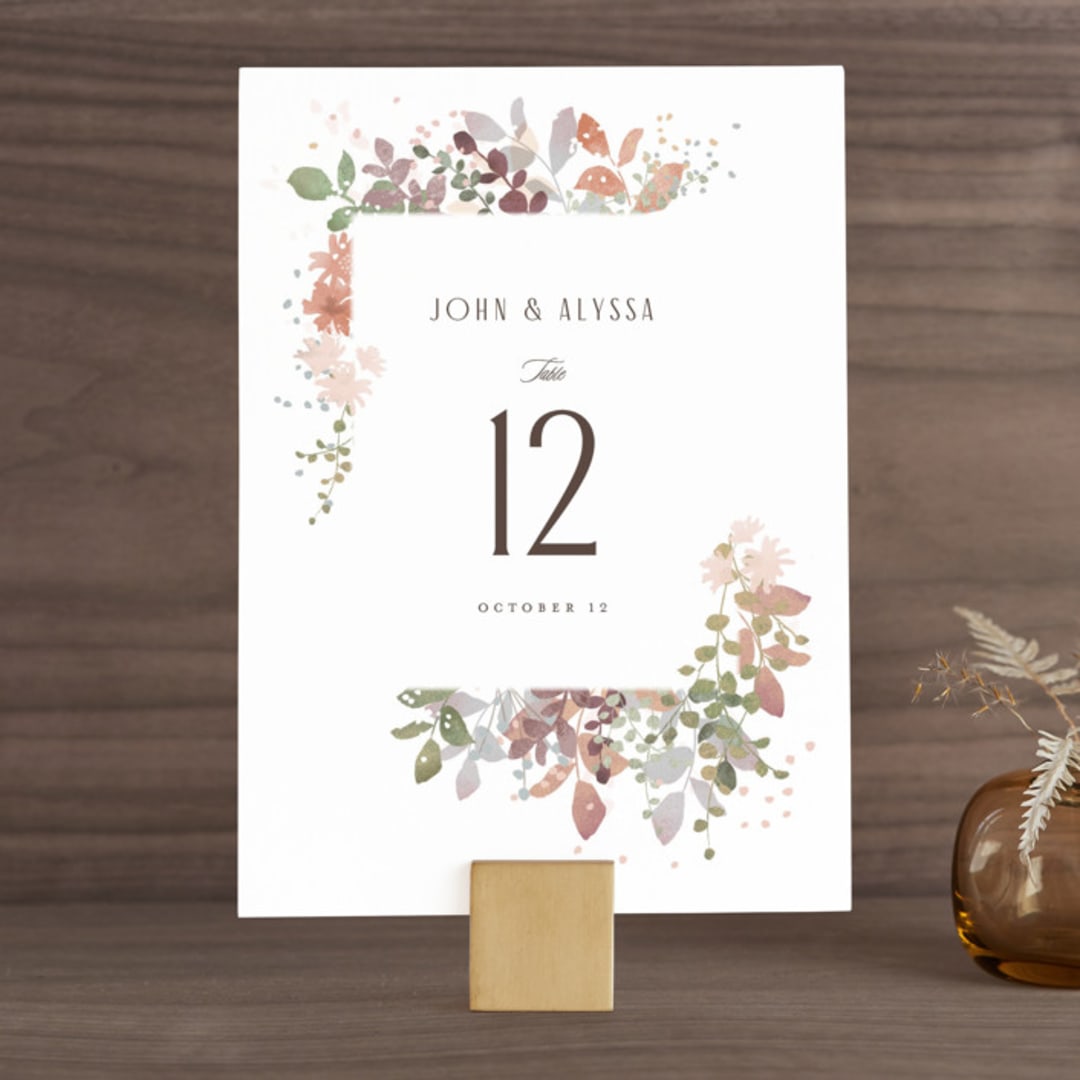 "Wesleyan Hill" - Table Numbers in Wildflower by Jennifer Wick - Front