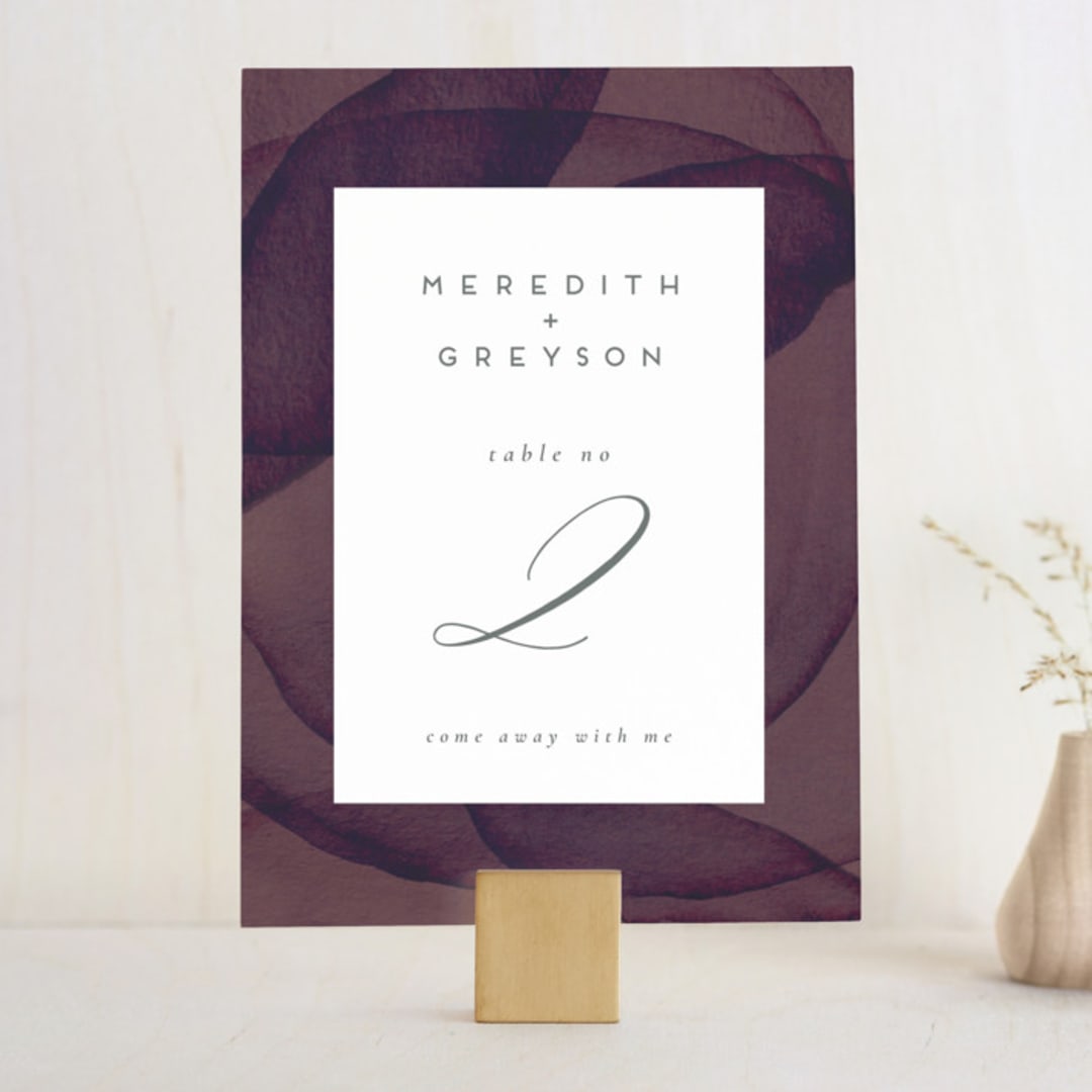 "Petalis" - Table Numbers in Velvet by Christie Garcia - Front