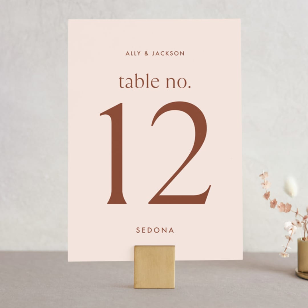 "There Will Be a Party" - Table Numbers in Terra Cotta by Amy Payne - Front