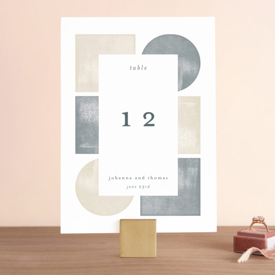 "Abstract Shapes" - Table Numbers in Vineyard by Paden Gillette - Front