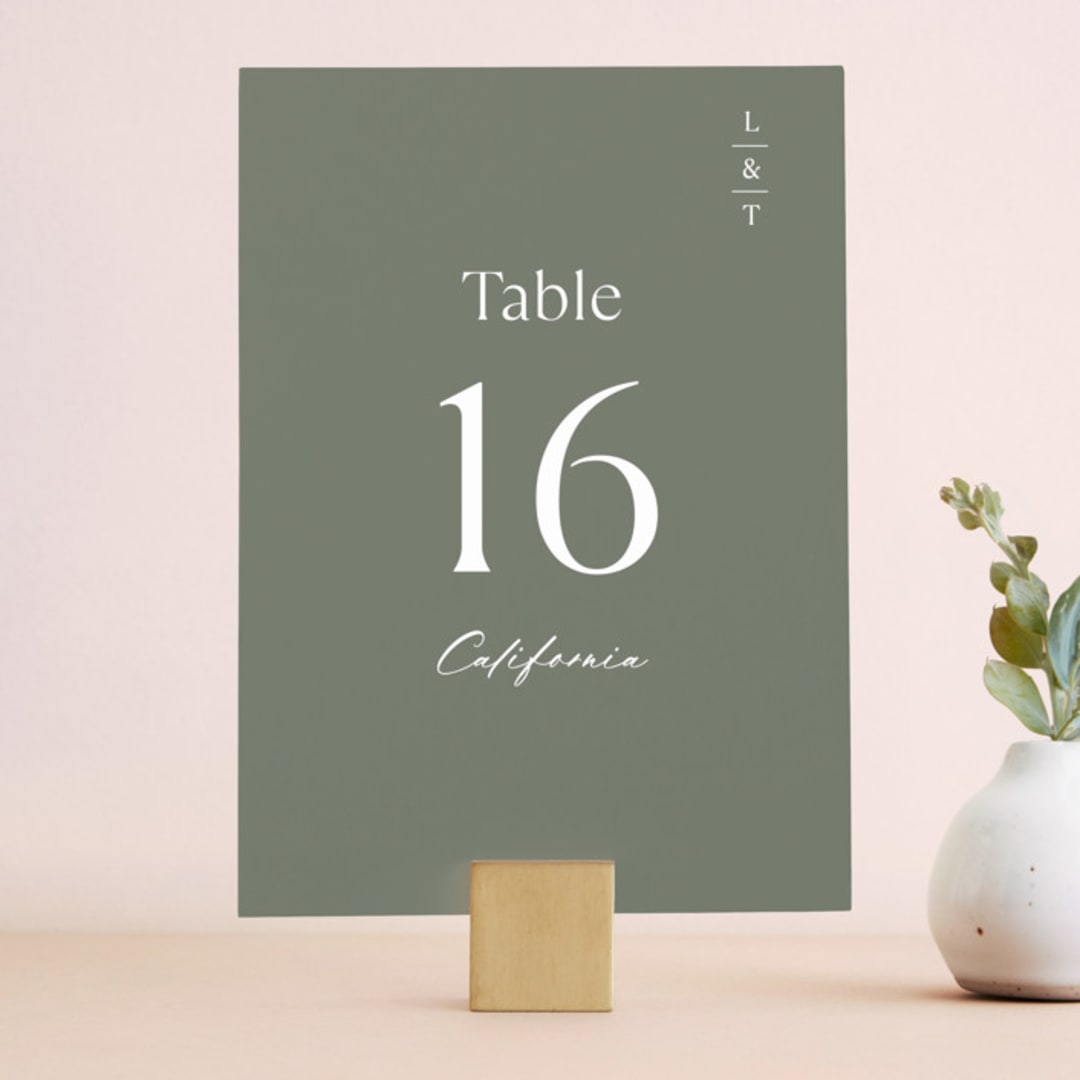 "Modern Bookmark" - Table Numbers in Cactus by Jill Means - Front