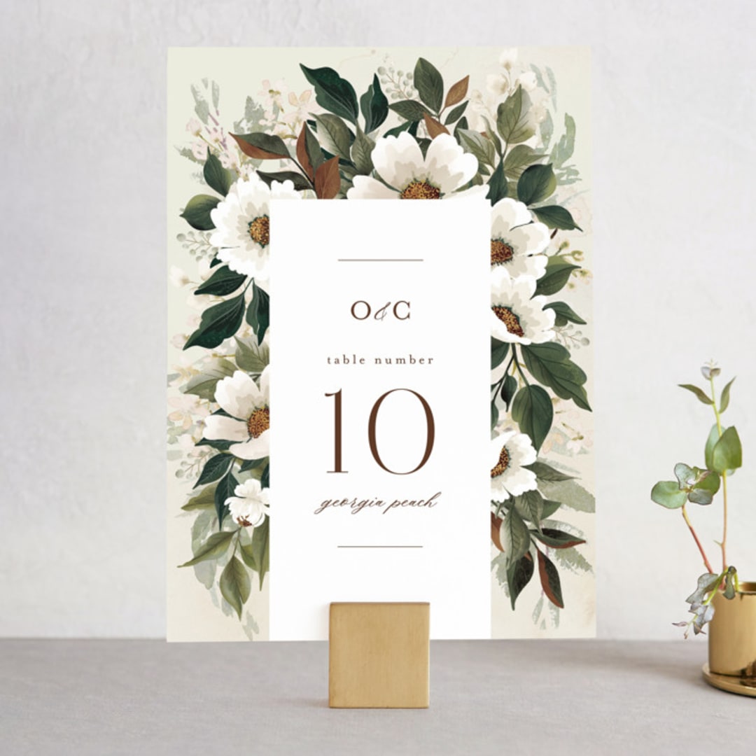 "A Garden Wedding" - Table Numbers in Magnolia by Chris Griffith - Front