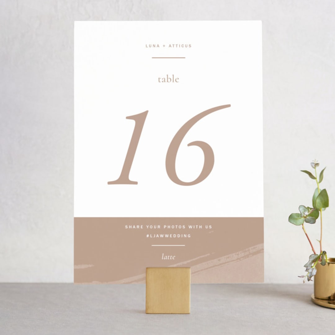 "Luna" - Table Numbers in Latte by Blustery August - Front
