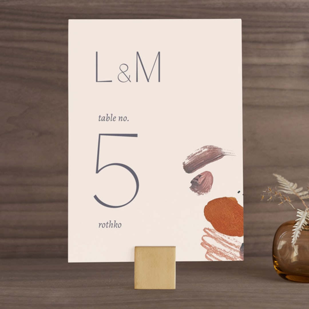 "Painted Sands" - Table Numbers in Terracotta by Chelsea Petaja - Front