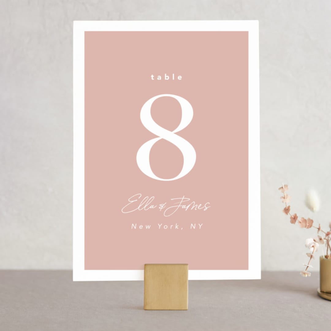 "Party Accordingly" - Table Numbers in Blush by Hudson meet Rose - Front