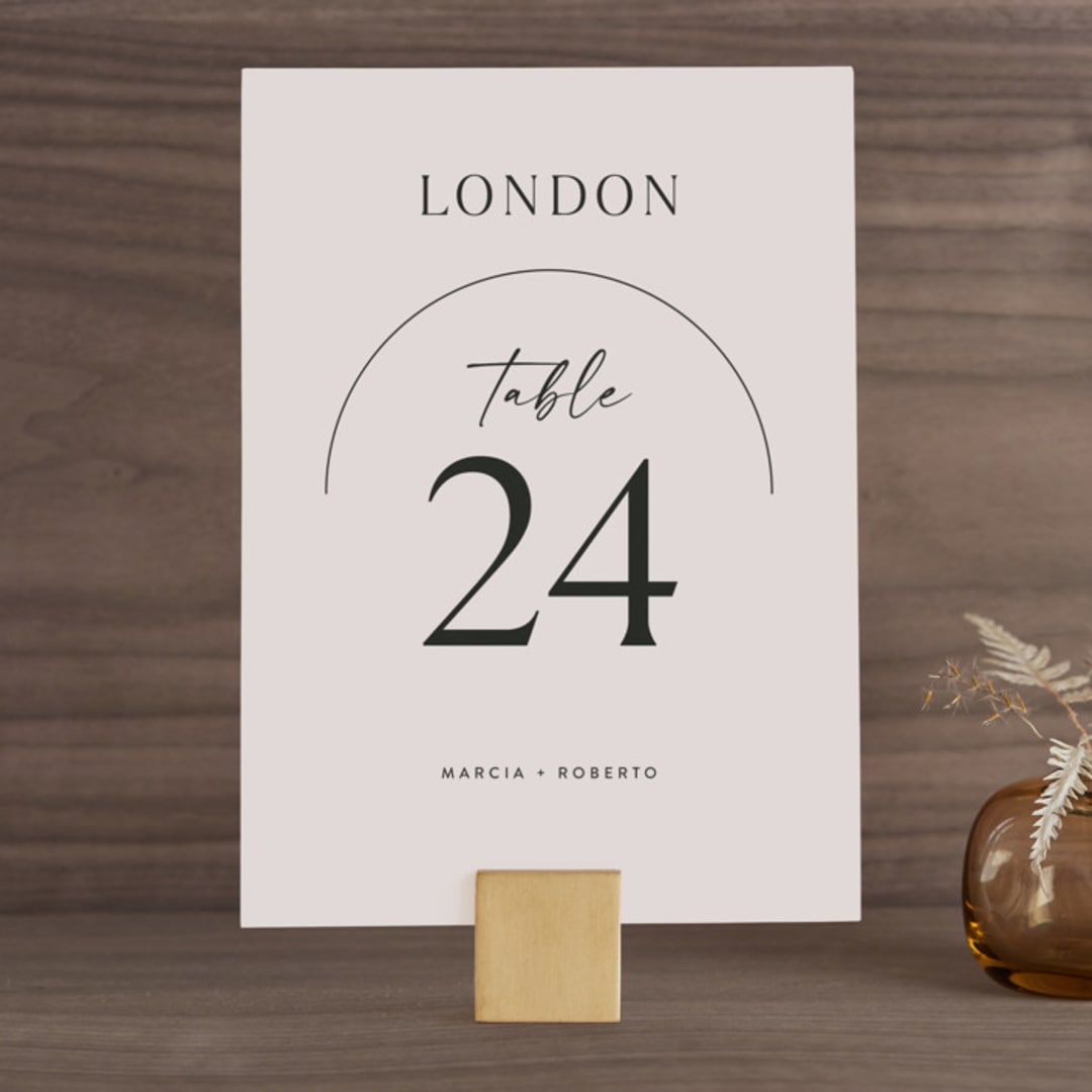 "Overjoyed" - Table Numbers in Almond by Jill Means - Front