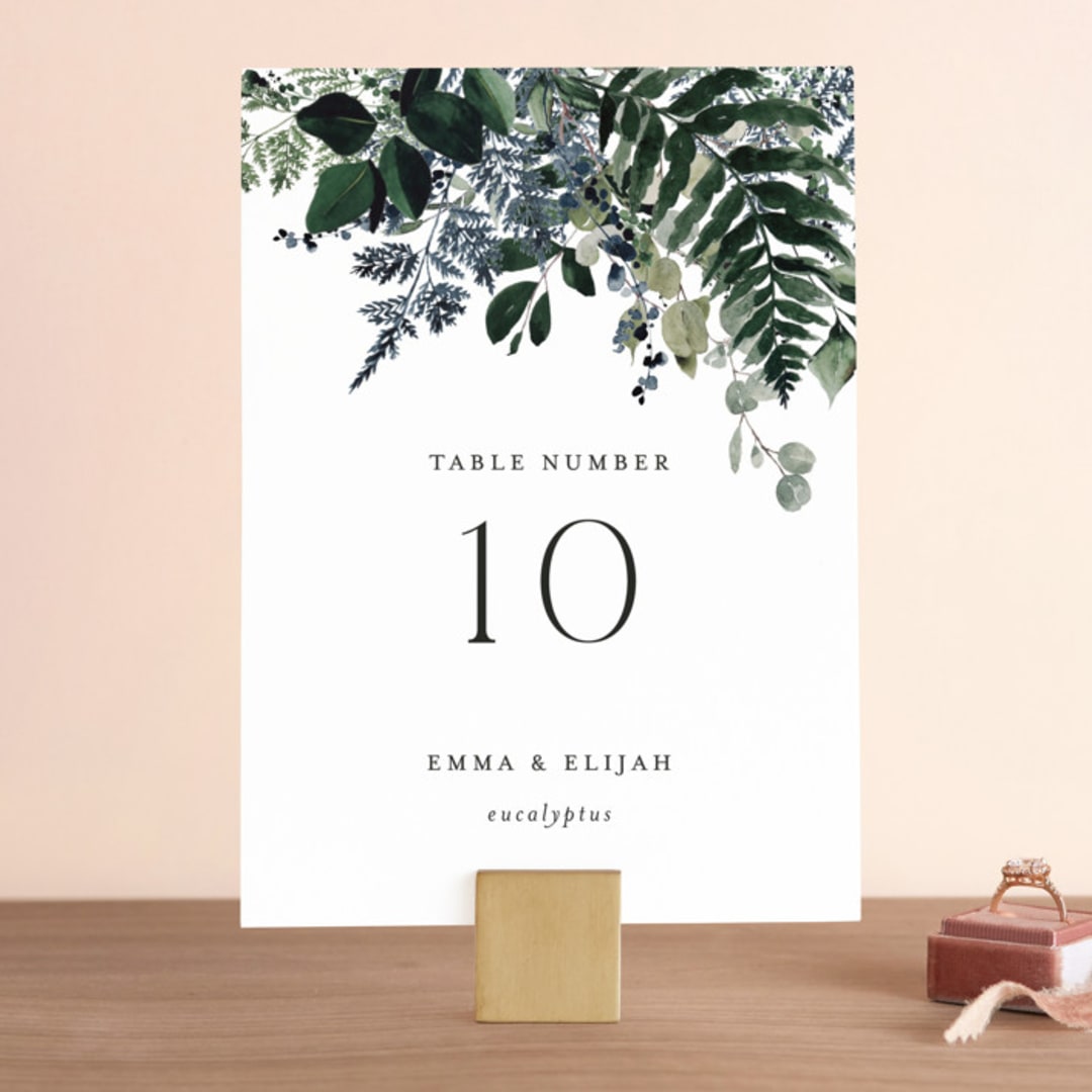 "On and On" - Table Numbers in Botanical Bouquet by Design Lotus - Front