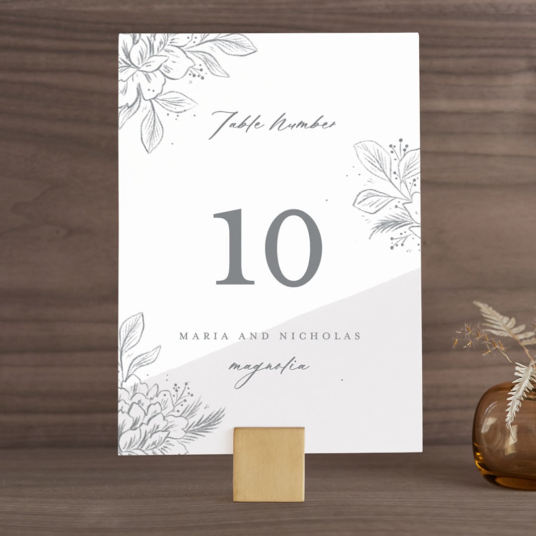 "Loving" - Table Numbers in Cloudy by Paper Raven Co. - Front