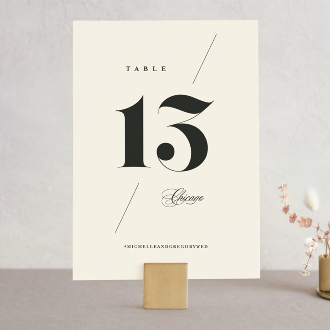 "Big Date" - Table Numbers in Ivory by Anastasia Makarova - Front