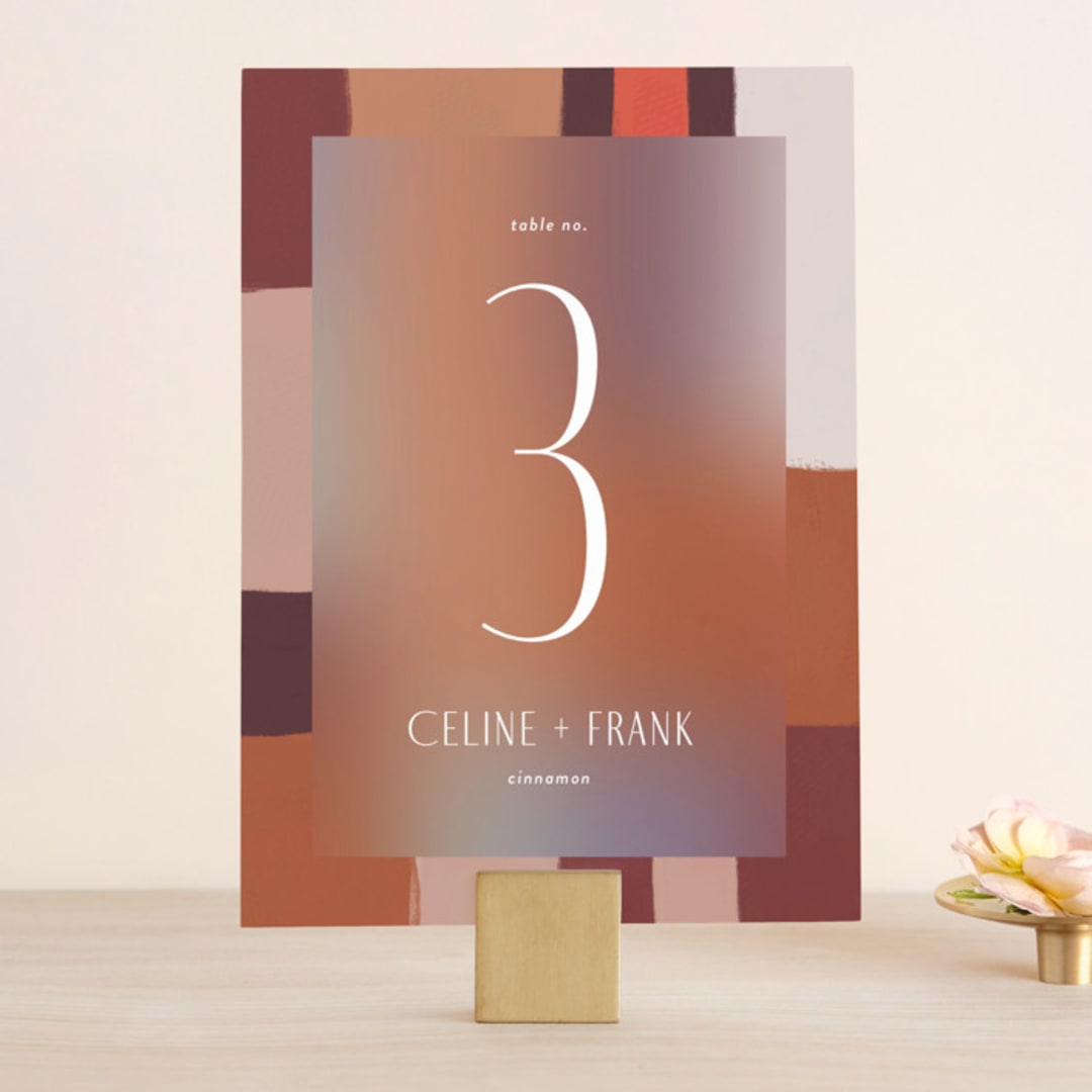 "Retro Grid" - Table Numbers in Sunset by Simona Camp - Front