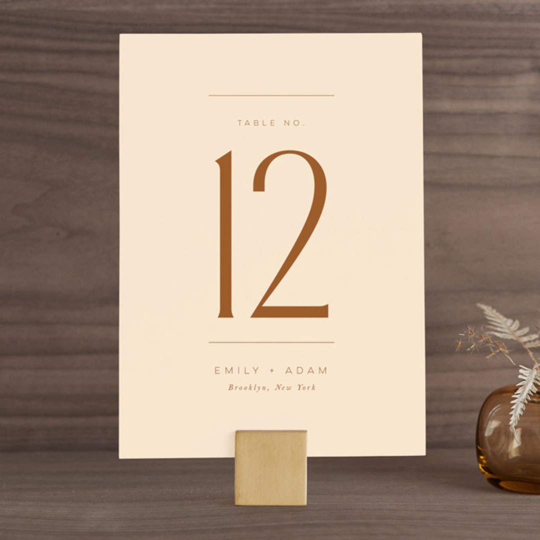 "Classic Touch" - Table Numbers in Rust by April Astudillo - Front