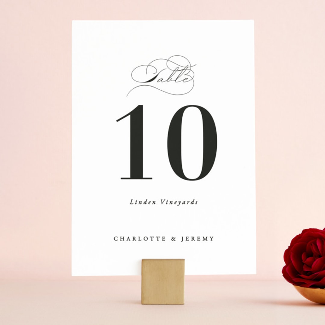 "Together With You" - Table Numbers in Noir by Kimberly FitzSimons - Front