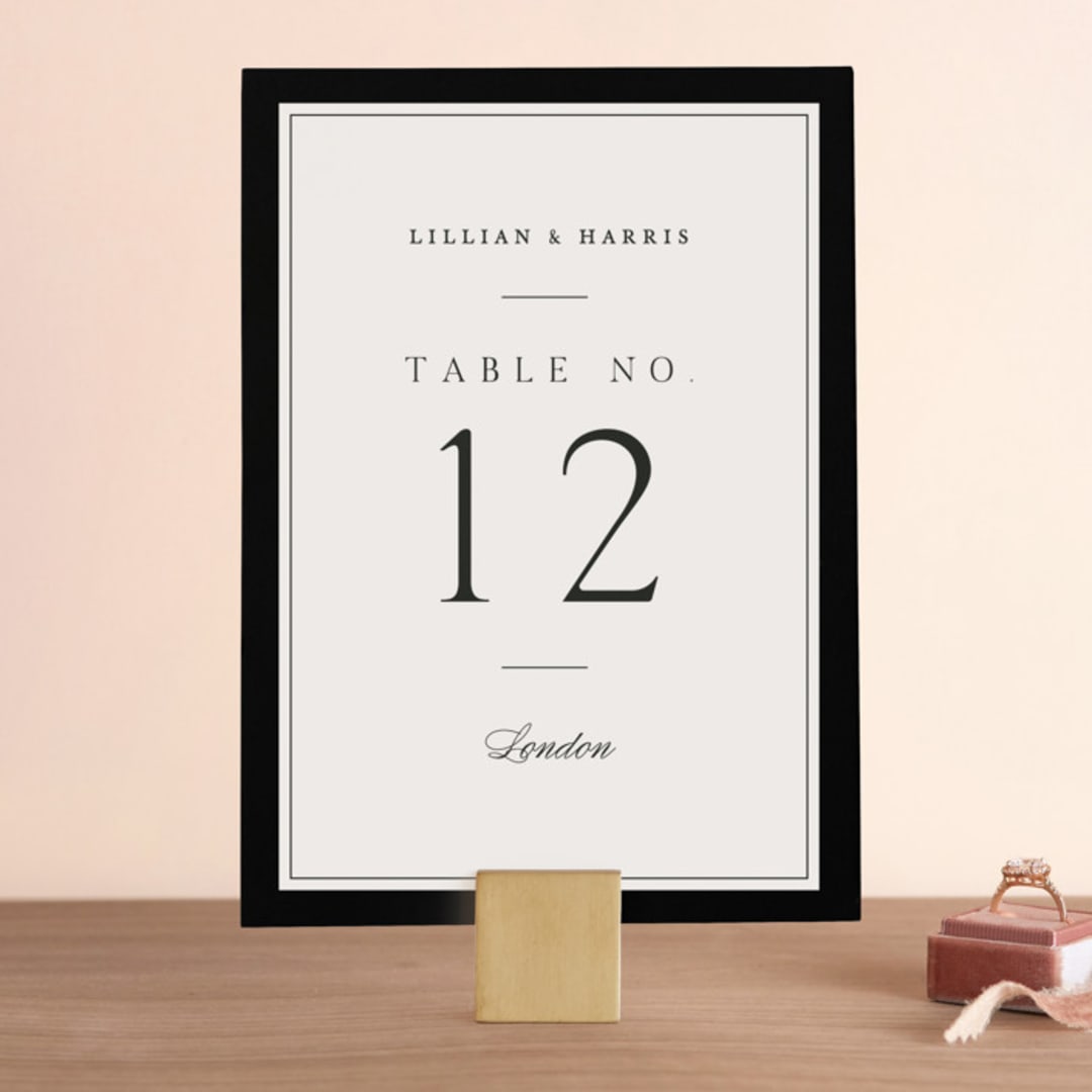 "Cambridge" - Table Numbers in Tuxedo by Amy Kross - Front