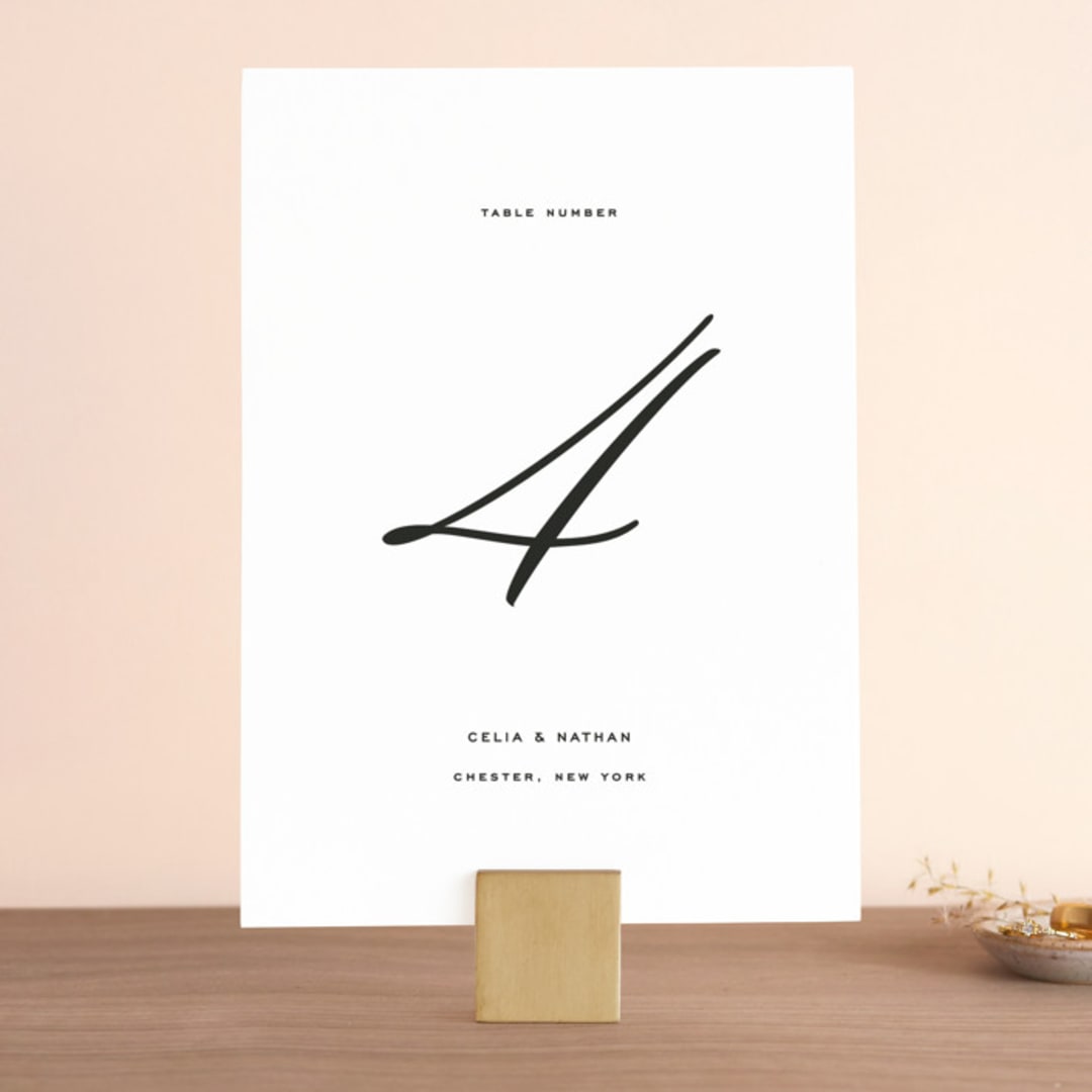 "Stacked Script" - Table Numbers in Classic by Olivia Kanaley Inman - Front