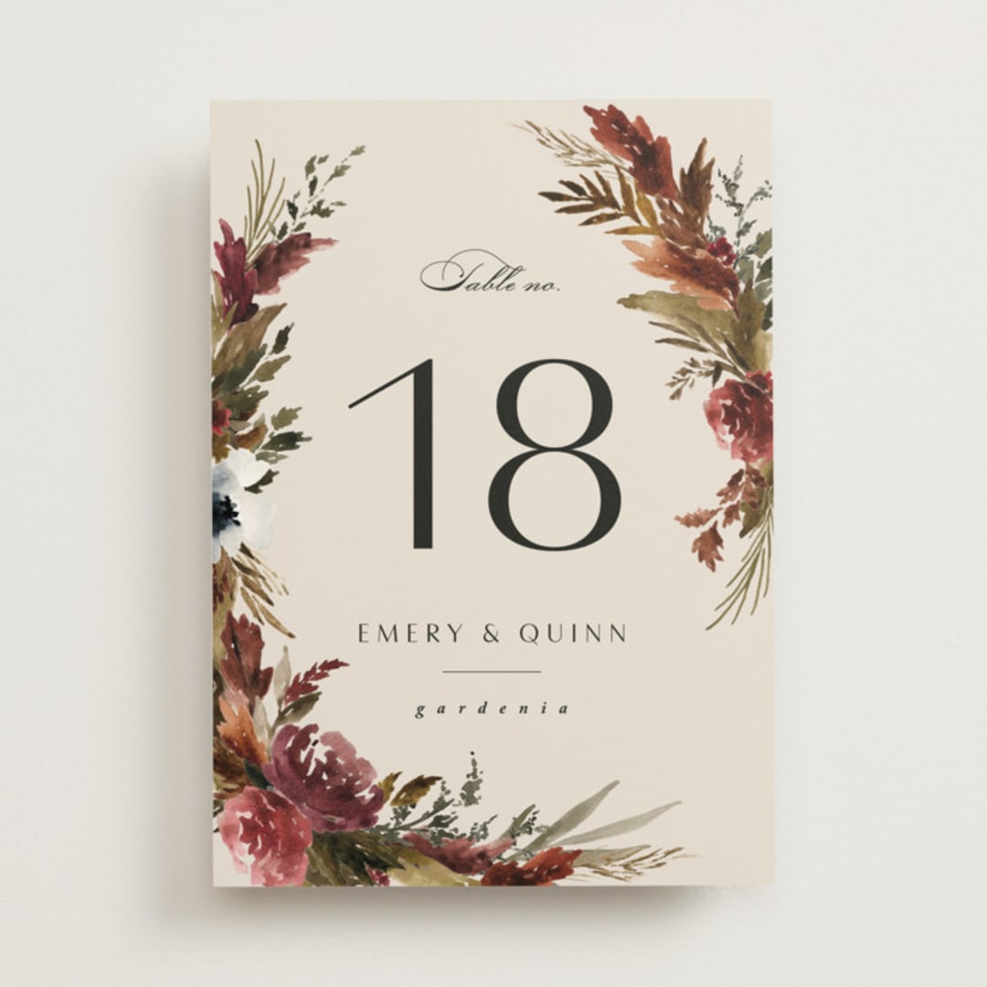 "poetique" - Table Numbers in Autumn by Kate Ahn - Front