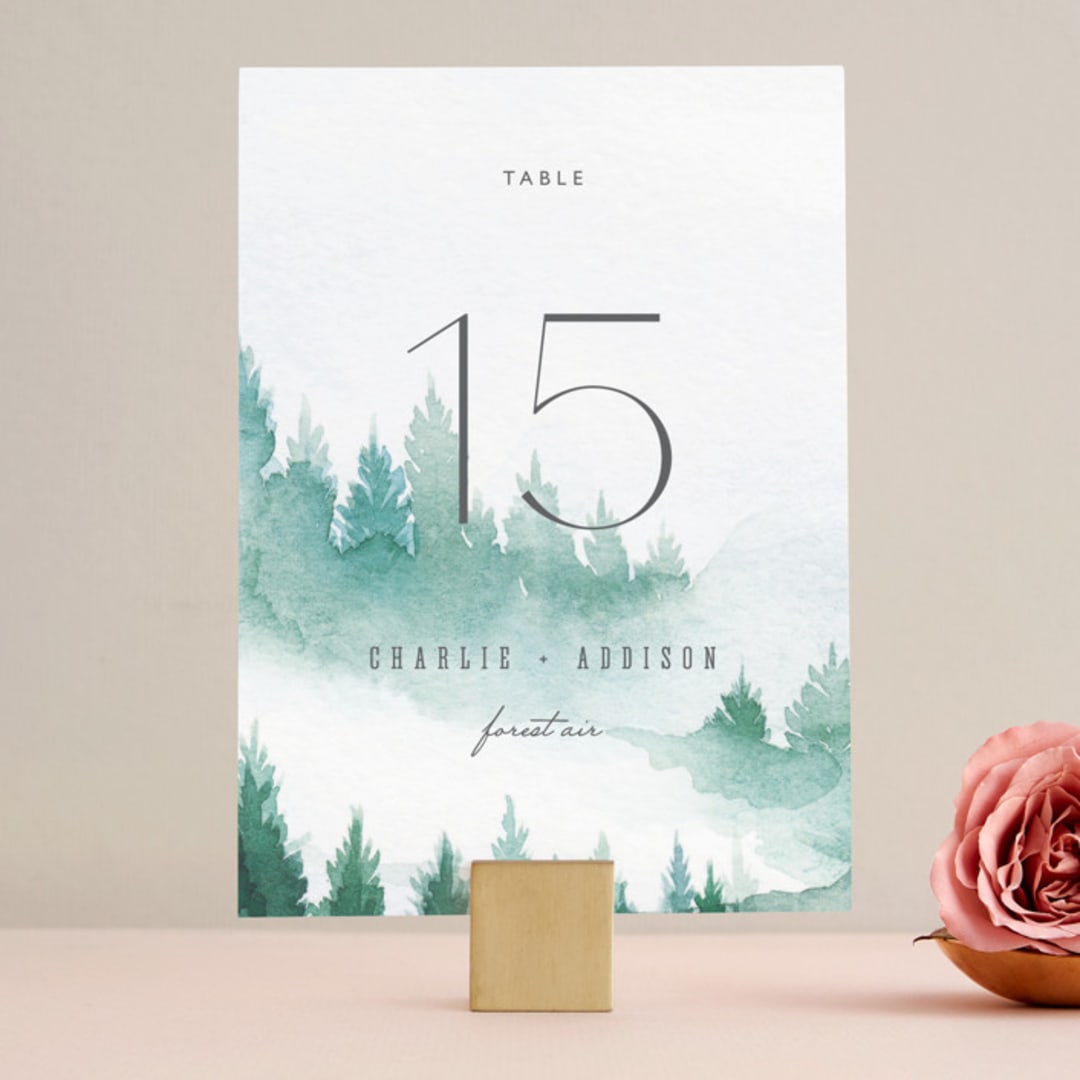"Forest air" - Table Numbers in Forest by Yuliya Evseeva - Front