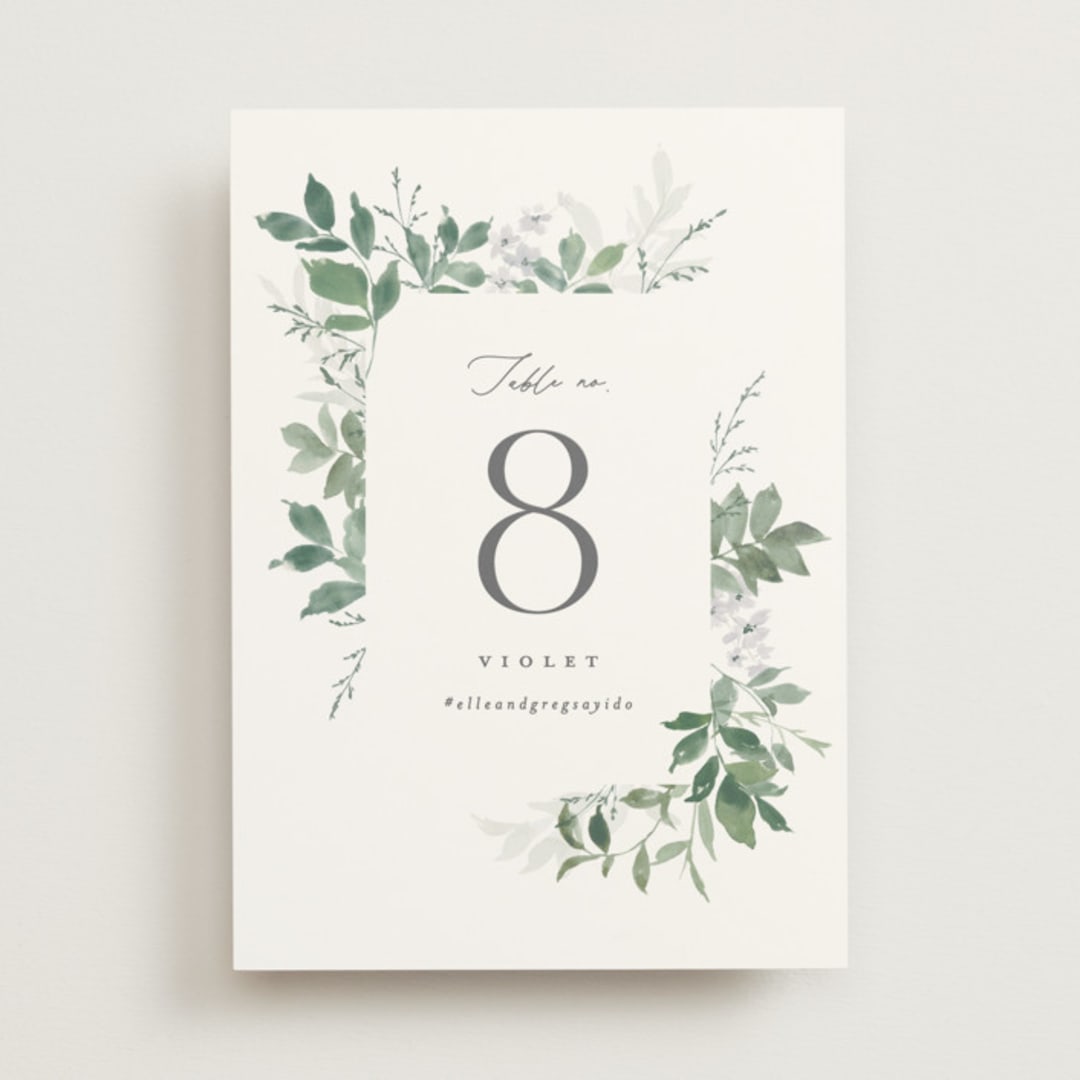 "Grove" - Table Numbers in Fern by Everett Paper Goods - Front