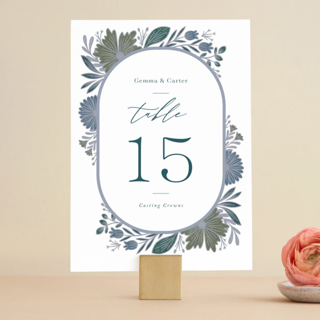 "Flourish" - Table Numbers in Bluemoon by Jen Owens - Front