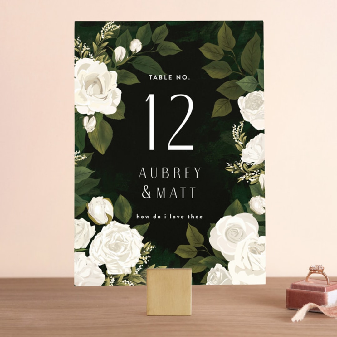 "Rose Garden" - Table Numbers in Porcelain by Susan Moyal - Front